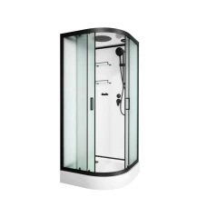 Душевая кабина Frank F409 М Black 90x90 стекло матовое