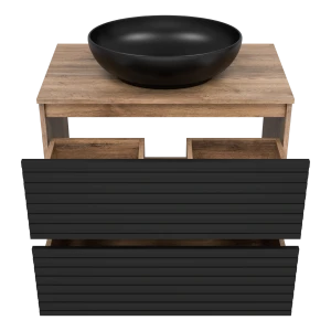 Тумба под раковину Brevita Dakota 80 (черная)