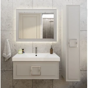 Зеркало с подсветкой La Fenice Cubo Cappuccino 80 бежевое