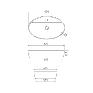 Умывальник накладной CeraStyle One 67