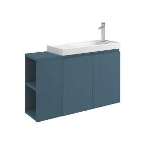 Боковая тумба с полками ORKA Ferla 20 подвесная, синий матовый