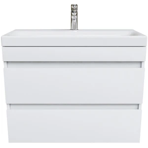 Тумба с раковиной IDDIS Zodiac 80 подвесная с ящиками, белая ZOD8CB0i95K