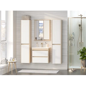 Зеркальный шкаф Brevita Balaton 65 правый (белый, бежевый)