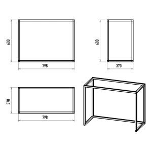 Каркас Brevita Dakota 80 для консоли (черный)
