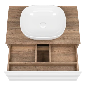 Тумба под раковину Brevita Dakota 80 подвесная (белая)