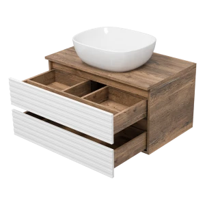 Тумба под раковину Brevita Dakota 80 подвесная (белая)