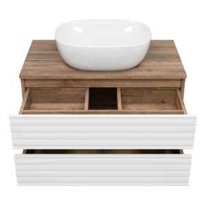 Тумба под раковину Brevita Dakota 80 подвесная (белая)