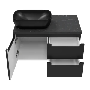 Тумба под раковину Brevita Cargo 80 подвесная (черная)