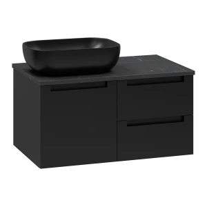 Тумба под раковину Brevita Cargo 80 подвесная (черная)