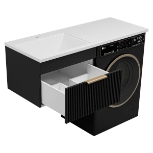 Тумба под раковину Brevita Enfida 60 под стиральную машину подвесная (черная)