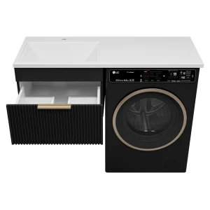 Тумба под раковину Brevita Enfida 60 под стиральную машину подвесная (черная)