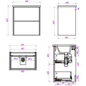 Тумба под раковину La Fenice Tesoro Platina 60 белый