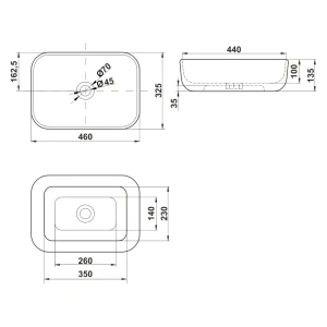Раковина Melana MLN-320328MDG 46 (серая)