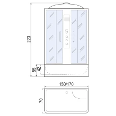 Душевой бокс River Sena 150/70/55 MT 150х70
