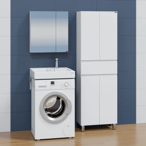 Раковина СанТа Венера 60 над стиральной машиной, с кронштейнами