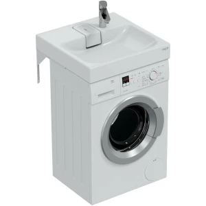 Раковина СанТа Венера 60 над стиральной машиной, с кронштейнами