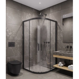 Душевой уголок Timo TPSS-90/03C-8 90x90, профиль черный, стекло прозрачное 8 мм