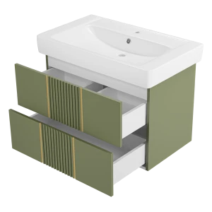 Тумба под раковину Brevita Vega 80 подвесная (зеленая)