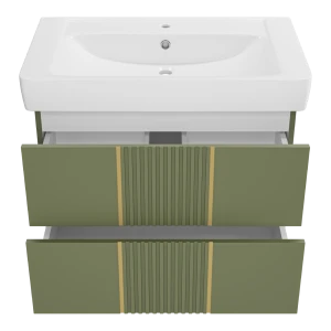 Тумба под раковину Brevita Vega 80 подвесная (зеленая)