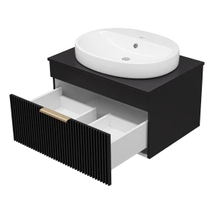 Тумба под раковину Brevita Enfida 70 подвесная (черная)