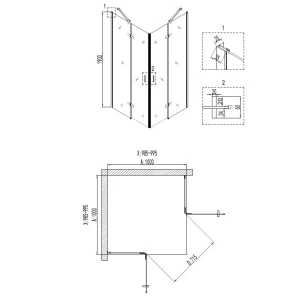 Душевое ограждение Niagara Nova NG-6814-08ВLACK 100х100