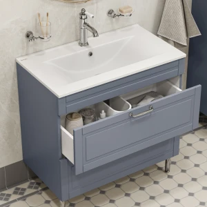 Тумба с раковиной IDDIS Oxford 80 напольная, светло-серый OXF80L0i95K