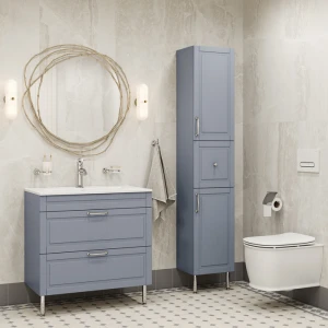 Тумба с раковиной IDDIS Oxford 80 напольная, светло-серый OXF80L0i95K