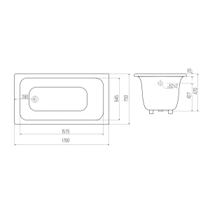 Чугунная ванна GOLDMAN Comfort 170х75