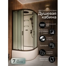 Душевая кабина Frank F409/2 М Black 90x90 стекло матовое