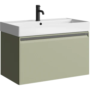 Тумба под раковину Aqwella Pure 81 с одним ящиком, шалфей зеленый