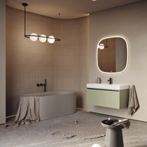 Тумба под раковину Aqwella Pure 81 с одним ящиком, шалфей зеленый