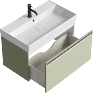 Тумба под раковину Aqwella Pure 81 с одним ящиком, шалфей зеленый