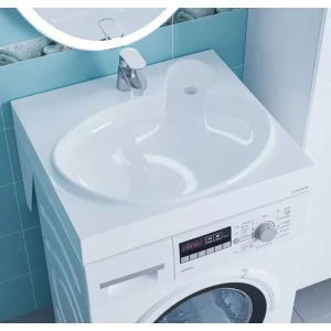 Раковина Санта Сатурн 60 над стиральной машиной 900126, искусственный камень, белый