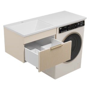 Тумба под раковину Brevita Enfida 60 под стиральную машину подвесная (бежевая)