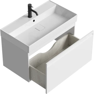 Тумба под раковину Aqwella Pure 81 с одним ящиком, белый