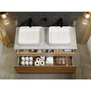 Подвесная тумба под раковину Aqwella Mobi 120, бетон светлый