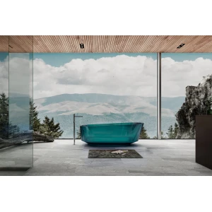 Прозрачная ванна ABBER Kristall AT9706Aquamarin 170х80 бирюзовая