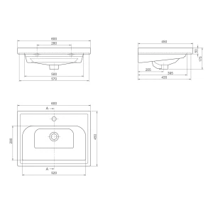 Умывальник мебельный CeraStyle Frame 60
