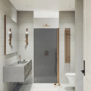 Душевая дверь в нишу Maybah Glass на монопетле 80х198 MGD-807-2 Графит матовый