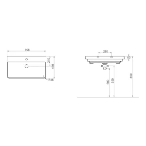 Умывальник мебельный OttoBagno Vivace 80