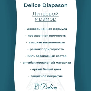 Ванна из литьевого мрамора Delice Diapason 150х70 глянцевая DLR330003-G