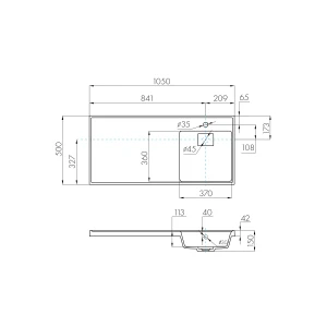 Мебельная раковина Акватон Лондри 105 R 1A72223KLH010