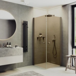 Душевой уголок Maybah Glass на монопетлях 80х80 MGY-1297-2 Бронза