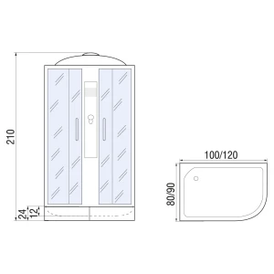Душевая кабина River Desna 120/90/24 МТ L
