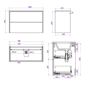Тумба под раковину La Fenice Tesoro Platina 100 белый