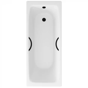 Ванна чугунная Delice Biove 170х75 с черными матовыми ручками DLR220509RB