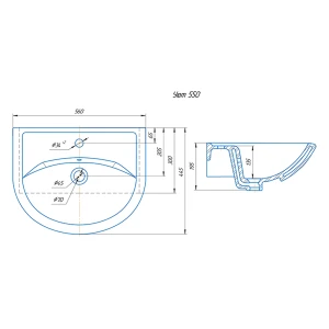 Раковина Rosa Уют 55