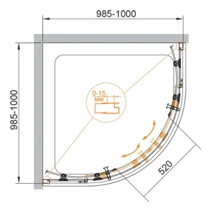 Душевой уголок CEZARES ECO-O-R-2-90-C-Cr