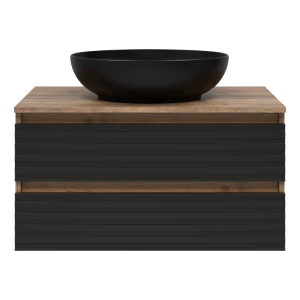 Тумба под раковину Brevita Dakota 80 подвесная (черная)