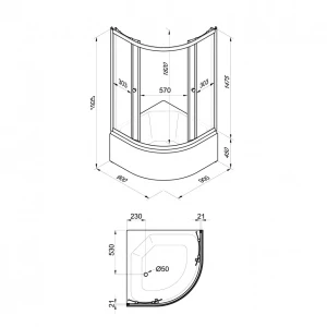 Душевой уголок Triton Стандарт Б 90х90 полосы